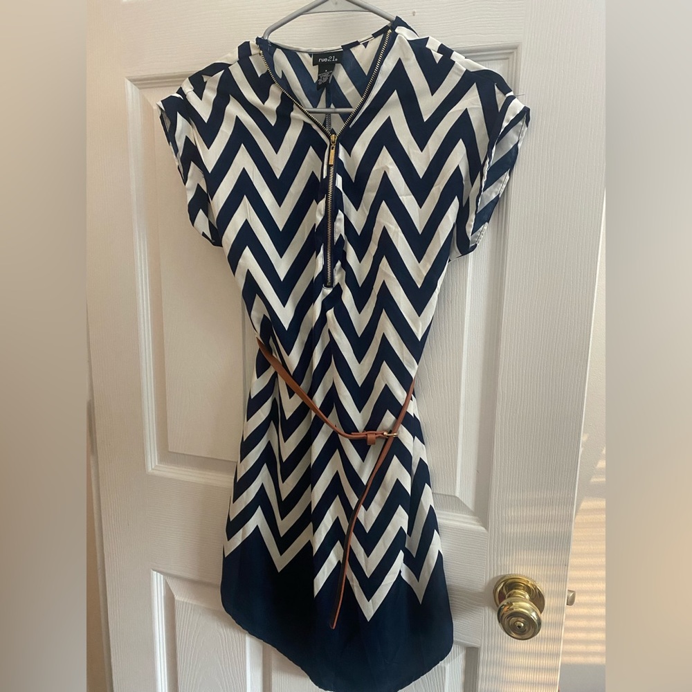Navy Chevron Dress